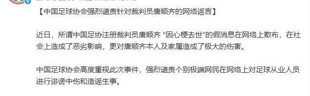 app下载-中国足球协会强烈谴责针对裁判员唐顺齐的网络谣言