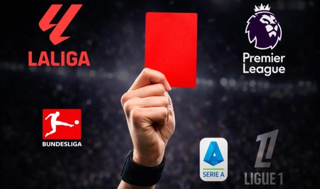 马卡：西甲65张红牌领跑欧洲五大联赛，本赛季或破百张